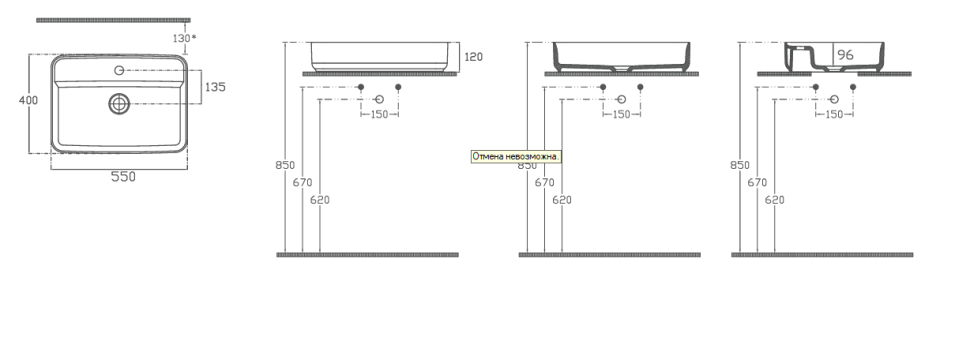 Раковина накладная ISVEA Infinity 55 прямоугольная 55см, с отверстием под смеситель цвет белый