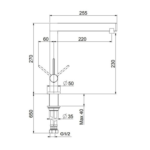 Смеситель для кухни Webert Spirit SO920302564, черный/хром