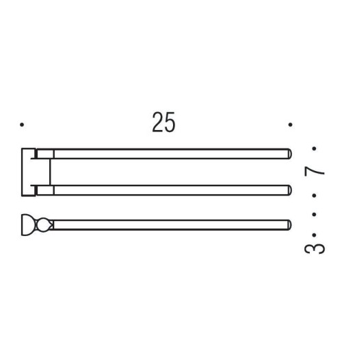 Полотенцедержатель COLOMBO DESIGN LUNA B0113 двойной поворотный