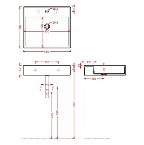 Раковина Artceram Scalino подвесная/накладная с одним отверстием цвет белый матовый SCL007 05 00