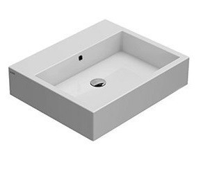 Раковина GLOBO STONE подвесная или накладная с тремя намеченными отверстиями цвет белый SCQ61BI