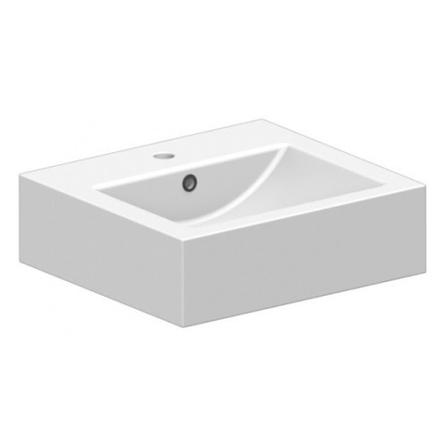 Раковина Scarabeo SQUARE подвесная или накладная с переливом с одним отверстием цвет белый 8025/B