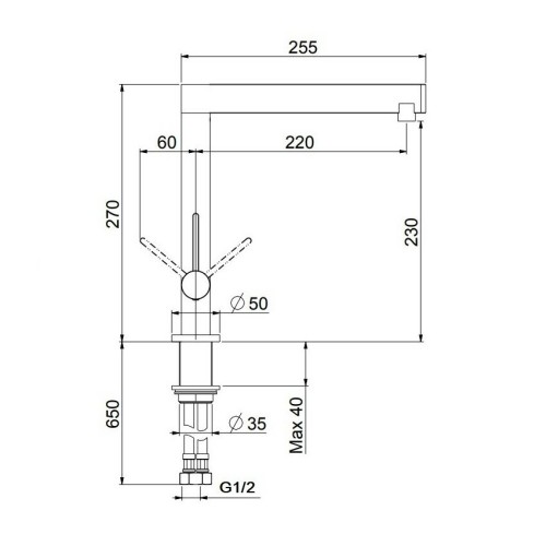 Смеситель для кухни Webert Spirit SO920302723, черный/золото