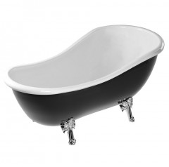 Ванна GALASSIA ETHOS 8497BR напольная отдельностоящая цвет черный глянцевый с ножками цвет бронза