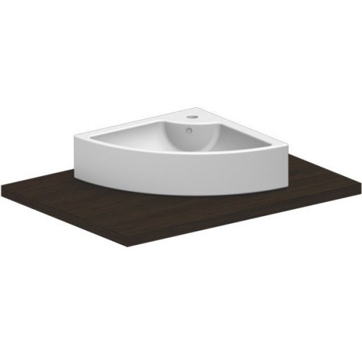 Раковина Scarabeo SQUARE угловая подвесная или накладная с переливом с одним отверстием цвет белый 8007/E