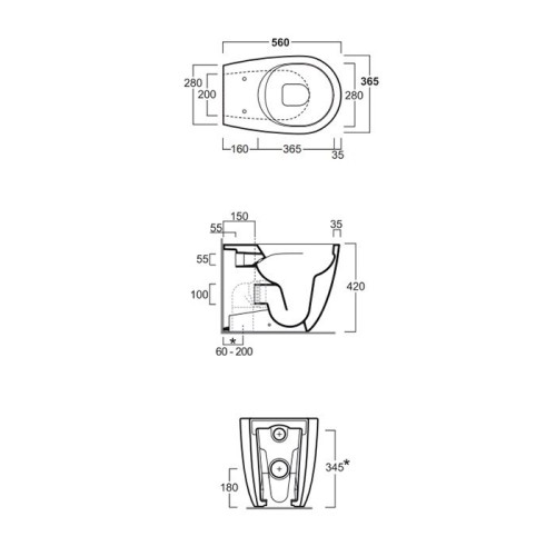 Унитаз SIMAS VIGNONI напольный приставной безободковый цвет черный VI01.NE