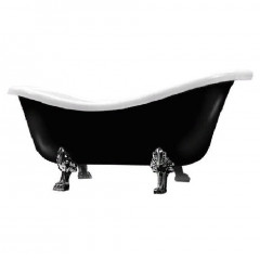 Ванна GALASSIA ETHOS 8497OR напольная отдельностоящая цвет черный глянцевый с ножками цвет золото