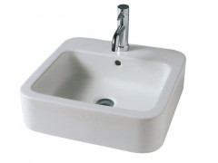 Раковина HATRIA HAPPY HOUR Y0M701 подвесная или накладная с одним отверстием с переливом цвет белый