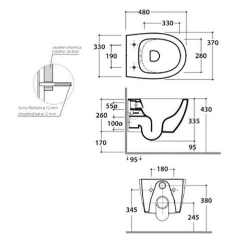 Унитаз GLOBO 4ALL подвесной безободковый цвет белый MDS04BI