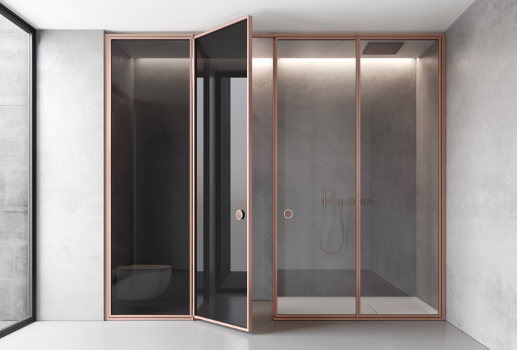 Комбинированное ограждение VISMARAVETRO Suite SCN 101- SX + SCN 101-DX c использованием 5 основных панелей