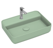 Раковина накладная ISVEA Infinity 55 прямоугольная 55см, с отверстием под смеситель цвет мятно-зеленый матовый