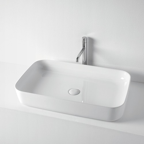 Раковина KERASAN полувстраиваемая/накладная без перелива без отверстий цвет белый 460201