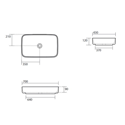 Раковина KERASAN полувстраиваемая/накладная без перелива без отверстий цвет белый 460201