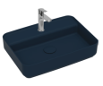 Раковина накладная ISVEA Infinity 55 прямоугольная 55см, с отверстием под смеситель цвет синий матовый