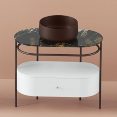 Консоль Artceram Flair 4.0 металлическая для настольных раковин цвет moka ACA068 56