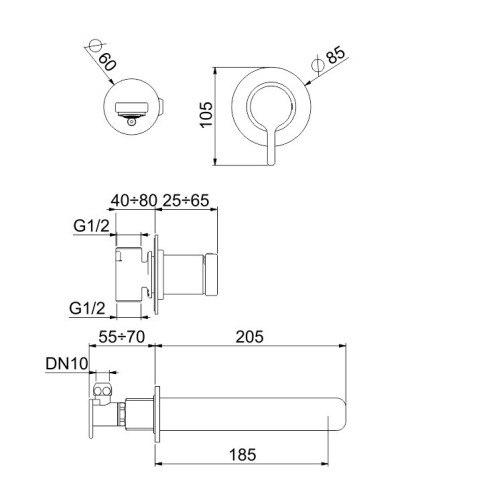 Смеситель для раковины Webert Coral CO830606560. черный