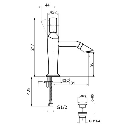 Смеситель для раковины Webert Opera OA830102980. розовое золото