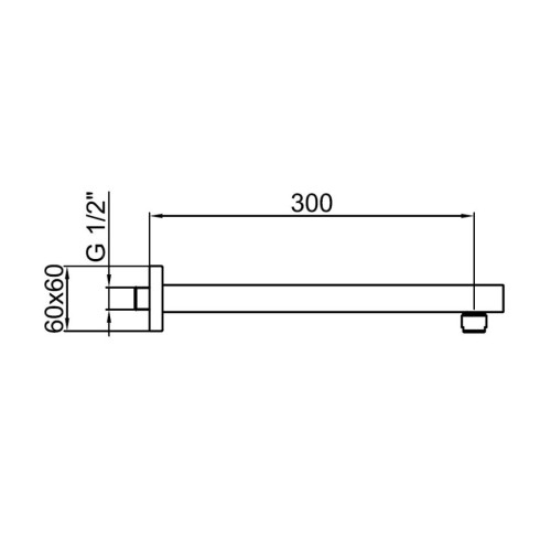 Кронштейн для верхнего душа Webert AC1025345. никель