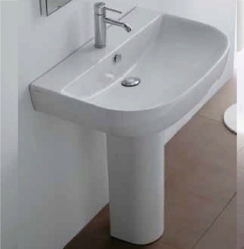 Раковина GALASSIA M2 5206 подвесная с тремя отверстиями с переливом цвет белый глянцевый