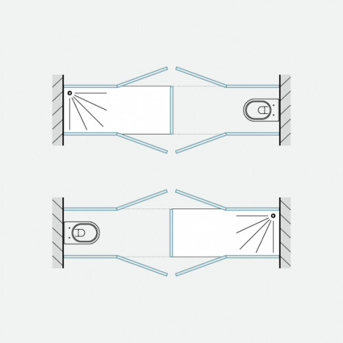 Комбинированное ограждение VISMARAVETRO Suite SCH 201- SX + SCH 201-DX c использованием 5 основных панеле й 1