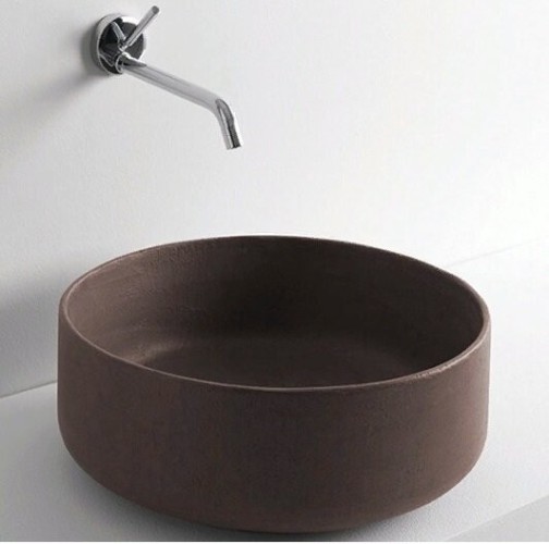 Раковина Artceram Cognac Quadro накладная без отверстий цвет Nero Roma COL001 20 00