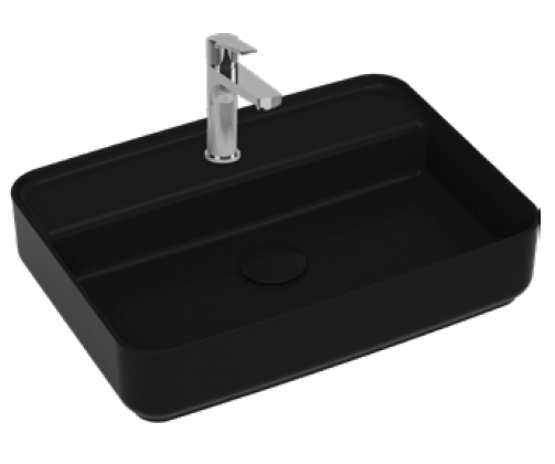 Раковина накладная ISVEA Infinity 55 прямоугольная 55см, с отверстием под смеситель цвет черный матовый