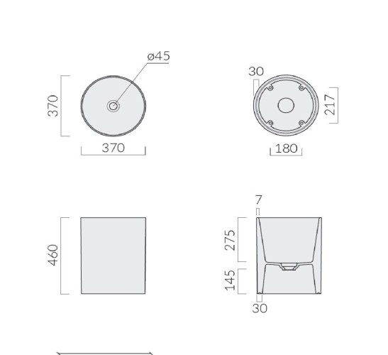 Раковина GALASSIA CORE 7305 OC накладная без перелива