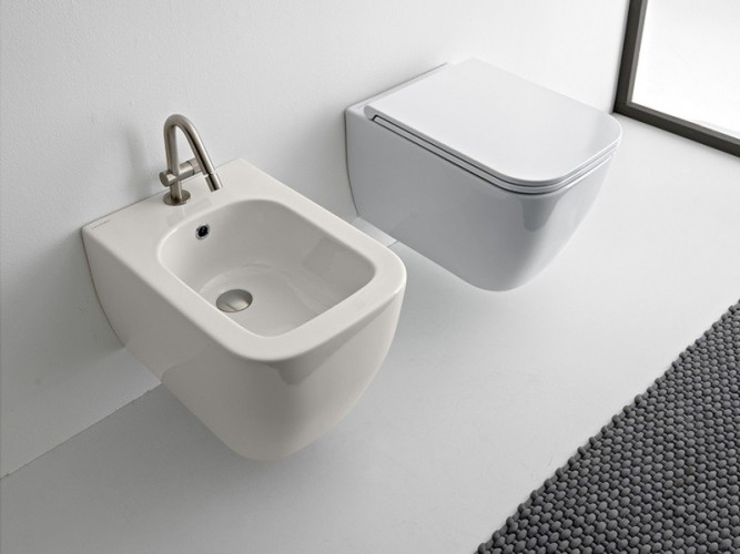 Биде Scarabeo TEOREMA 2.0 подвесное с одним отверстием цвет белый матовый 5127 41