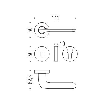 Дверная ручка Colombo ROBOQUATTRO ID41R золото матовое
