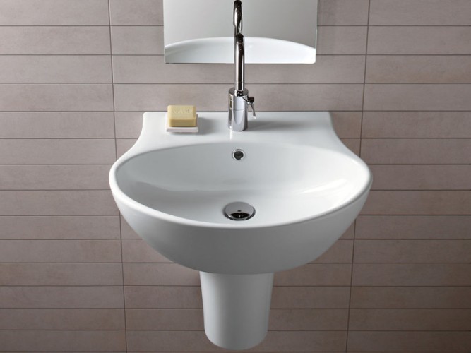 Раковина HATRIA NIDO Y0R401 подвесная с одним отверстием с переливом цвет белый