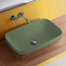 Раковина KERASAN полувстраиваемая/накладная без перелива без отверстий цвет зеленый матовый 514311