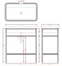 Консоль Artceram Fuori Scala для прямоугольной раковины 800 мм цвет матовый черный ACA057 17