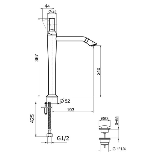Смеситель для раковины Webert Opera OA830402560. черный