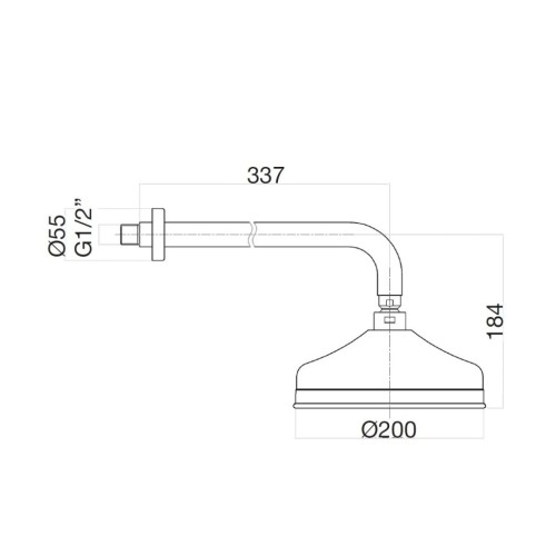Верхний душ с кронштейном Webert AC0015015 хром