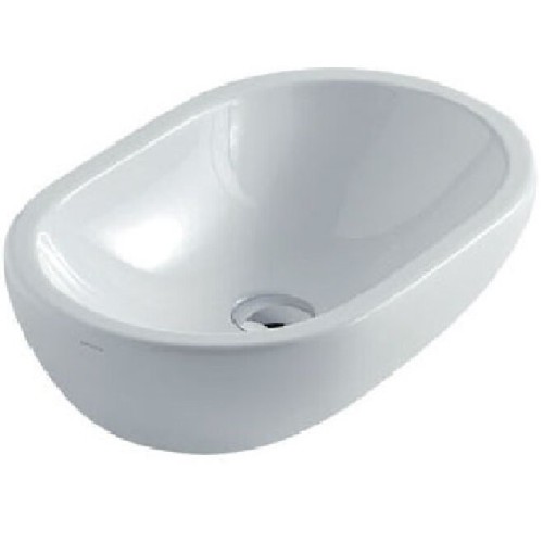 Раковина GALASSIA M2 5233 накладная без отверстий с переливом цвет белый глянцевый