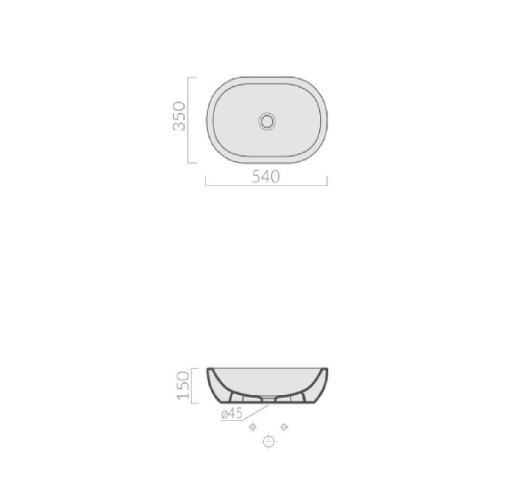 Раковина GALASSIA M2 5233 накладная без отверстий с переливом цвет белый глянцевый
