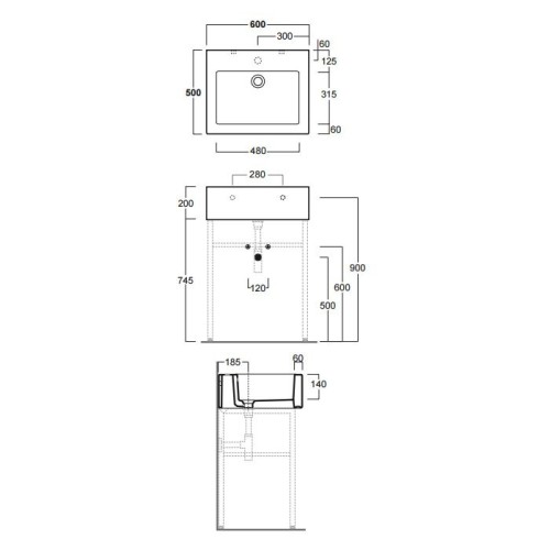 Раковина SIMAS FROZEN подвесная накладная для установки на консоль с одним намеченным отверстием в центре цвет белый FZ10