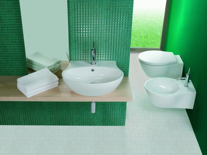 Раковина HATRIA NIDO Y0TT01 подвесная с одним отверстием с переливом цвет белый