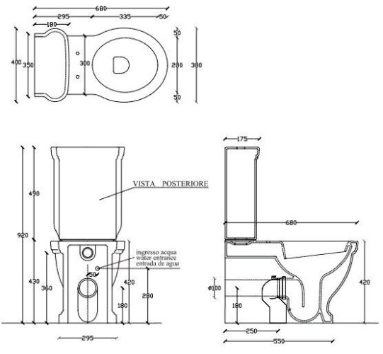 Унитаз моноблок с бачком GALASSIA ETHOS 8441 NE 8490 NE напольный цвет черный глянцевый