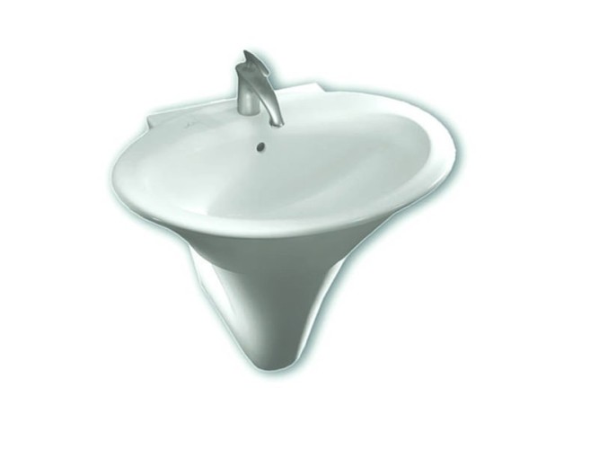 Раковина HATRIA SCULTURE Y0LZ01 подвесная или накладная с одним отверстием с переливом цвет белый