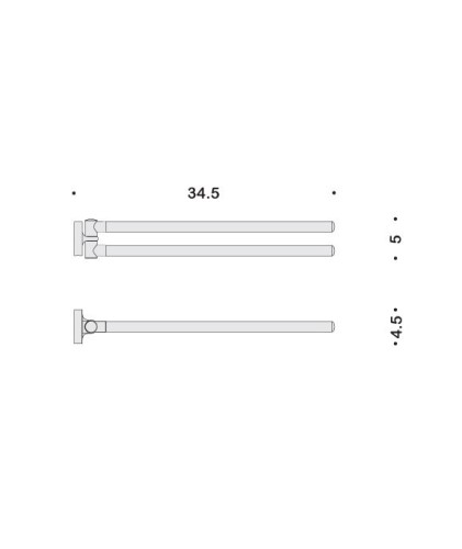 Полотенцедержатель COLOMBO DESIGN BASIC B2712 двойной поворотный