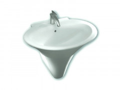 Раковина HATRIA SCULTURE YR3701 подвесная или накладная с одним отверстием с переливом цвет белый