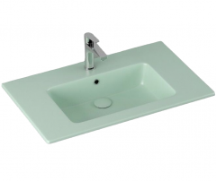Раковина ISVEA SistemaT накладная ШГВ 810*465*140 отверстия для смесителя 1 цвет мятно-зеленый матовый