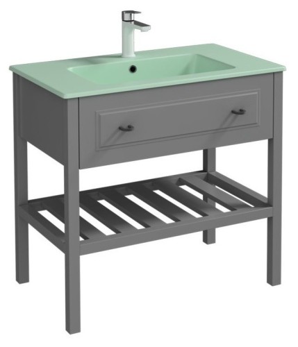 Раковина ISVEA SistemaT накладная ШГВ 810*465*140 отверстия для смесителя 1 цвет мятно-зеленый матовый