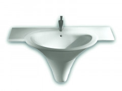 Раковина HATRIA SCULTURE YR3801 подвесная или накладная с одним отверстием с переливом цвет белый