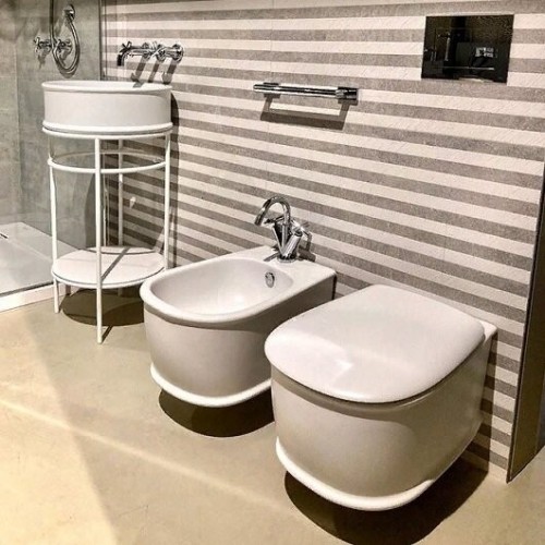 Консоль Artceram Fuori Scala металлическая для круглой раковины цвет белый матовый ACA058 05