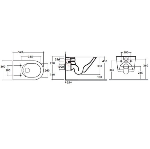Унитаз GLOBO FORTY3 подвесной цвет белый FOS05BI