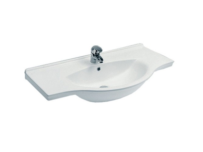 Раковина HATRIA SOPHIE Y0HC01 подвесная или на тумбу с одним отверстием с переливом цвет белый