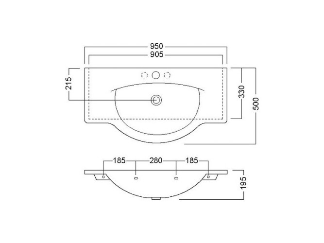 Раковина HATRIA SOPHIE Y0HC01 подвесная или на тумбу с одним отверстием с переливом цвет белый