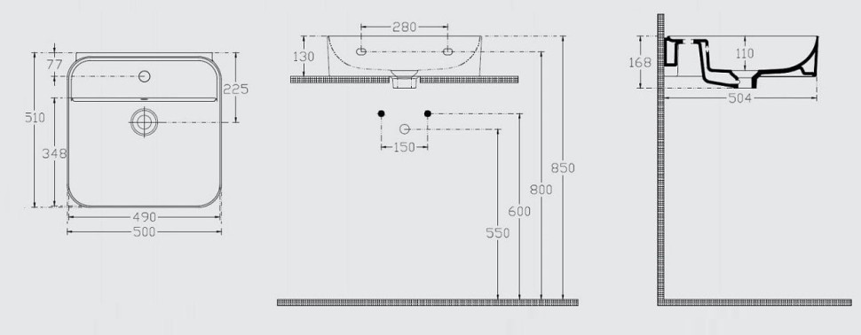 Раковина Isvea SistemaU 50 см накладная цвет белый